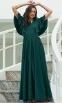 Elegant Emerald Green Maxi Dress for Weddings & Parties