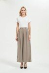 Tronjori Women High Waist Casual Wide Leg Long Palazzo Pants Trousers Regular Size(M,Mocha)