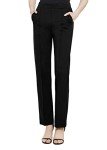 Urban CoCo Women's Yoga Dress Pants Stretchy Casual Slacks Straight Leg Work Pants with Pockets (Black, S)