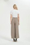 Tronjori Women High Waist Casual Wide Leg Long Palazzo Pants Trousers Regular Size(M,Mocha)