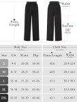 Heymoments Wide Leg Women Pants Casul Lightweiht Waisted Adjustable Tie Knot Loose Comfy Flowy Casual Trousers Black X-Large