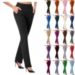 Dress Pants Women's Work Pants High Waist 2024 Dress Pant Casual 4 Ways Stretch Yoga Pants Comfy Workout Business Pants Limited of time Deals Today Prime(Black,Medium)
