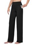 Willit Women's Yoga Pants Wide Leg Pants Stretch Dress Pants Work Casual Pants with Pockets High Waist 32" Black L