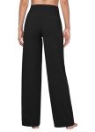 Willit Women's Yoga Pants Wide Leg Pants Stretch Dress Pants Work Casual Pants with Pockets High Waist 32" Black L