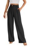 LILLUSORY Wide Leg Dress Pants Women's High Waisted Dressy Trousers, Black, X-Large
