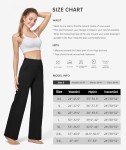 Willit Women's Yoga Pants Wide Leg Pants Stretch Dress Pants Work Casual Pants with Pockets High Waist 32" Black L