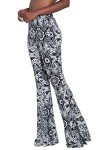 Herose Tall Ladies Floral Printed Slim Fit Ankle Length Flared Beach Pants S Black