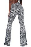 Herose Tall Ladies Floral Printed Slim Fit Ankle Length Flared Beach Pants S Black