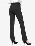 BALEAF Women's Petite Yoga Dress Pants Black Stretchy Work Slacks Business Casual Trousers with Pockets 29" Black XL