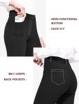 BALEAF Women's Petite Yoga Dress Pants Black Stretchy Work Slacks Business Casual Trousers with Pockets 29" Black XL