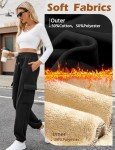 Xukk Womens Fleece Cargo Sweatpants Y2k Sherpa Lined Joggers Winter Casual Baggy Jogging Pant Thick Warm Jogger Active Pants(Black,M)