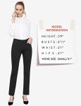 BALEAF Women's Petite Yoga Dress Pants Black Stretchy Work Slacks Business Casual Trousers with Pockets 29" Black XL