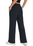 BALEAF Wide Leg Yoga Pants Women Jogging Running Athletic Workout Dress Pants UPF50+ Straight Leg Sweatpants Pockets Black S