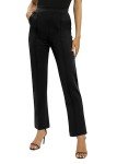 EXCHIC Women's Yoga Dress Pants Stretchy Casual Slacks Straight Leg Work Pants with Pockets, Black, Large
