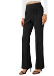 Urban CoCo Women's High Waist Elastic Flare Pants Casual Stretchy Bell Bottom Trousers (Black, XL)