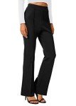 Urban CoCo Women's High Waist Elastic Flare Pants Casual Stretchy Bell Bottom Trousers (Black, XL)