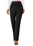 Urban CoCo Women's High Waist Elastic Flare Pants Casual Stretchy Bell Bottom Trousers (Black, XL)