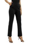 EXCHIC Women's Yoga Dress Pants Stretchy Casual Slacks Straight Leg Work Pants with Pockets, Black, Large