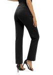 EXCHIC Women's Yoga Dress Pants Stretchy Casual Slacks Straight Leg Work Pants with Pockets, Black, Large