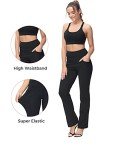 ALONG FIT Leggings for Women High Waist Flared Yoga Pants with Pockets Bootcut Wide LegTummy Control Leggings 30"