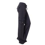 Wide Leg Sweatpants for Women Yoga Stretch Cargo Pants Low Waisted Drawstring Loose Casual Trousers with Pockets Plus Size Clearance Warehouse Todays Daily Deals Sales Deals Black
