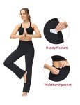 ALONG FIT Leggings for Women High Waist Flared Yoga Pants with Pockets Bootcut Wide LegTummy Control Leggings 30"