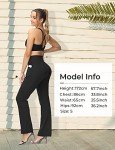 ALONG FIT Leggings for Women High Waist Flared Yoga Pants with Pockets Bootcut Wide LegTummy Control Leggings 30"