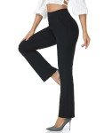 Agenlulu High Waisted Dress Pants for Women Regular/Tall Bootcut Elastic Waist Pull On Work Slacks for Women 29.5"/31.5", Black（pull On）, X-Large