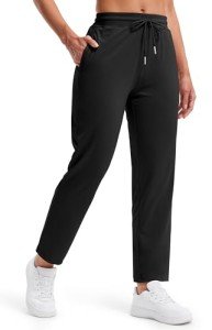 Libin Women's Casual Pants 4-Way Stretch Ankle Golf Pants 7/8 Dress Work Teacher Sweatpants with Pockets for Yoga, Athletic, Lounge, Travel, Black S