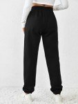 PINSPARK Women's Fleece Sweatpant Baggy Winter Warm Joggers Pant Outdoor Sweat Pants Drawstring Trousers Pockets Black
