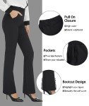 Agenlulu High Waisted Dress Pants for Women Regular/Tall Bootcut Elastic Waist Pull On Work Slacks for Women 29.5"/31.5", Black（pull On）, X-Large