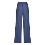 Women Casual Cotton Linen Pants 2024 Trendy Fall Causal Elastic Waist Lounge Trousers Lightweight Relax Fit Bottom