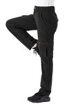 JHMORP Women's Hiking Cargo Pants Stretch Lightweight Water Resistant Quick Dry Travel Work Pants with Pockets (Black,CA M)