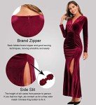 Burgundy 90s Retro Velvet Bodycon Evening Gown