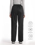 iCreek Women's Rain Pants Waterproof Hiking Pants Windproof Lightweight Over Pants Work Rain Outdoor for Golf, Fishing (Black, XX-Large/33 Inseam)