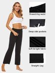 BATHRINS Womens Comfy Lounge Pants Drawstring Soft Cotton Blend Pajama Pants Loose Yoga Pants with Pockets