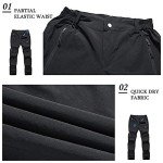 TBMPOY Women's Work Hiking Stretch Pants Quick Dry Lightweight Finish Sports with Zipper Pockets(Black CA L)