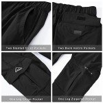 JHMORP Women's Hiking Cargo Pants Stretch Lightweight Water Resistant Quick Dry Travel Work Pants with Pockets (Black,CA M)