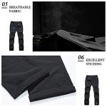 TBMPOY Women's Work Hiking Stretch Pants Quick Dry Lightweight Finish Sports with Zipper Pockets(Black CA L)