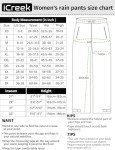 iCreek Women's Rain Pants Waterproof Hiking Pants Windproof Lightweight Over Pants Work Rain Outdoor for Golf, Fishing (Black, XX-Large/33 Inseam)