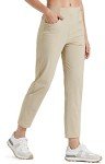 Libin Women’s Golf Pants Quick Dry Hiking Pants Lightweight Work Ankle Dress Pants for Women Business Casual Travel, Khaki S