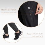 BALEAF Joggers for Women Hiking Jogging Pants Track Sweatpants Scrubs Pants for Women with Zipper Pockets-Black-M