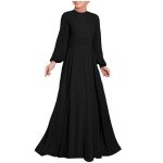 Black Long Sleeve Maxi Dress for Women