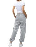 wkwmrpet Grey Baggy Sweatpants Drawstring Waist Sweat Pants Plus Size Joggers for Women with Pockets XL