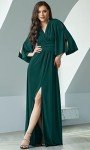 Emerald Green Plus Size Flutter Sleeve Maxi Dress