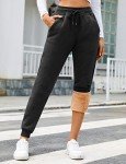 Yusongirl Fleece Sweatpants for Women Sherpa Lined Winter Pants Joggers Fleece Warm Pants Thick Thermal Trousers with Pockets Black