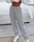 wkwmrpet Grey Baggy Sweatpants Drawstring Waist Sweat Pants Plus Size Joggers for Women with Pockets XL