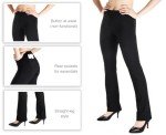 Yogipace,Belt Loops,Tall Women's Straight Leg Yoga Dress Pant Work Pants Commute Office Slacks,35",Black,Size L