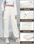 heekpek Cargo Sweatpants Y2k Fleece Pants for Women Fashion Joggers Plus Size Casual Trendy Jogging Pant Clothes with Pocket (White, Small)