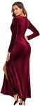 Burgundy 90s Retro Velvet Bodycon Evening Gown